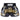 Double Tiger With Gold Text Black - Muay Thai Short