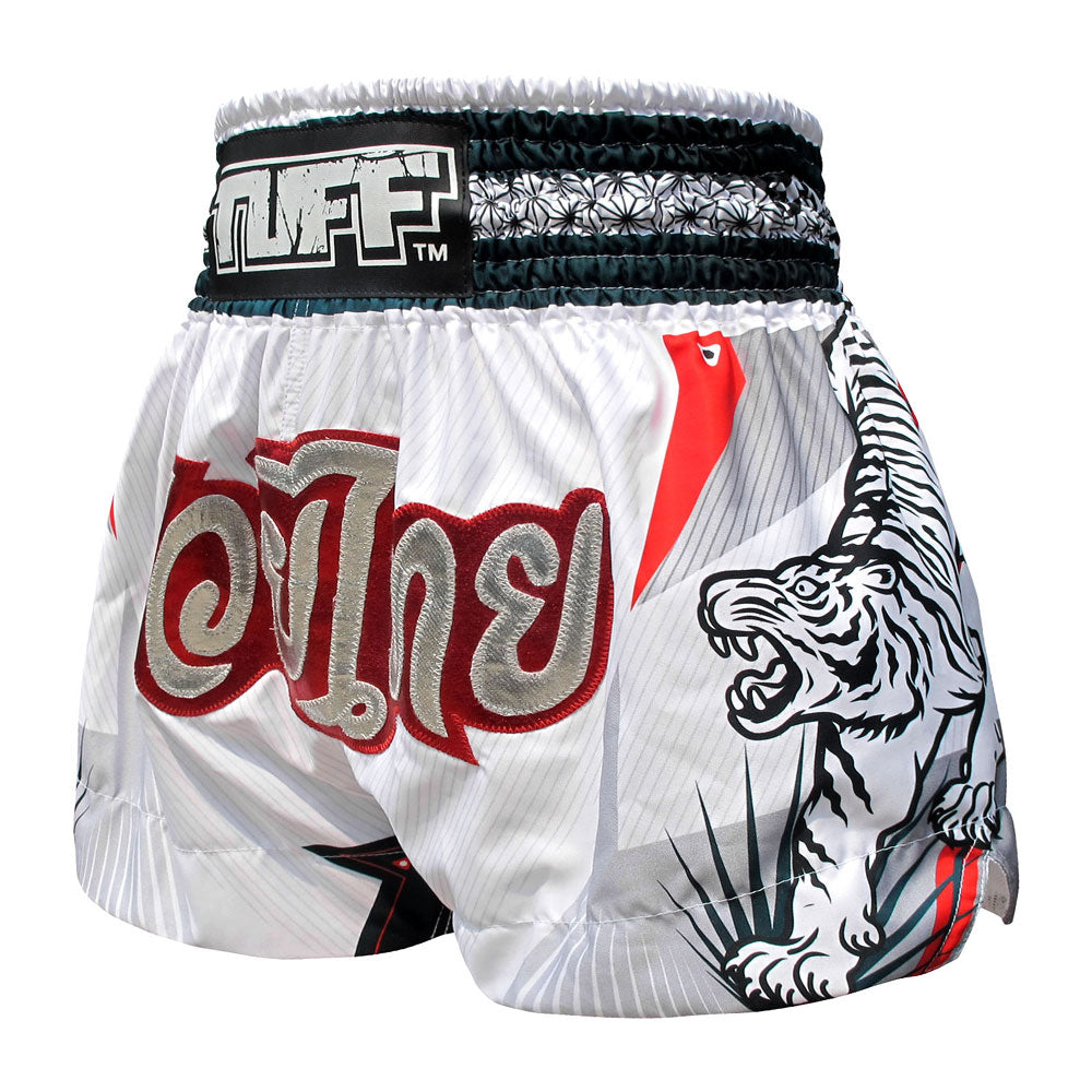 White With Double White Tiger - Muai Thai Short