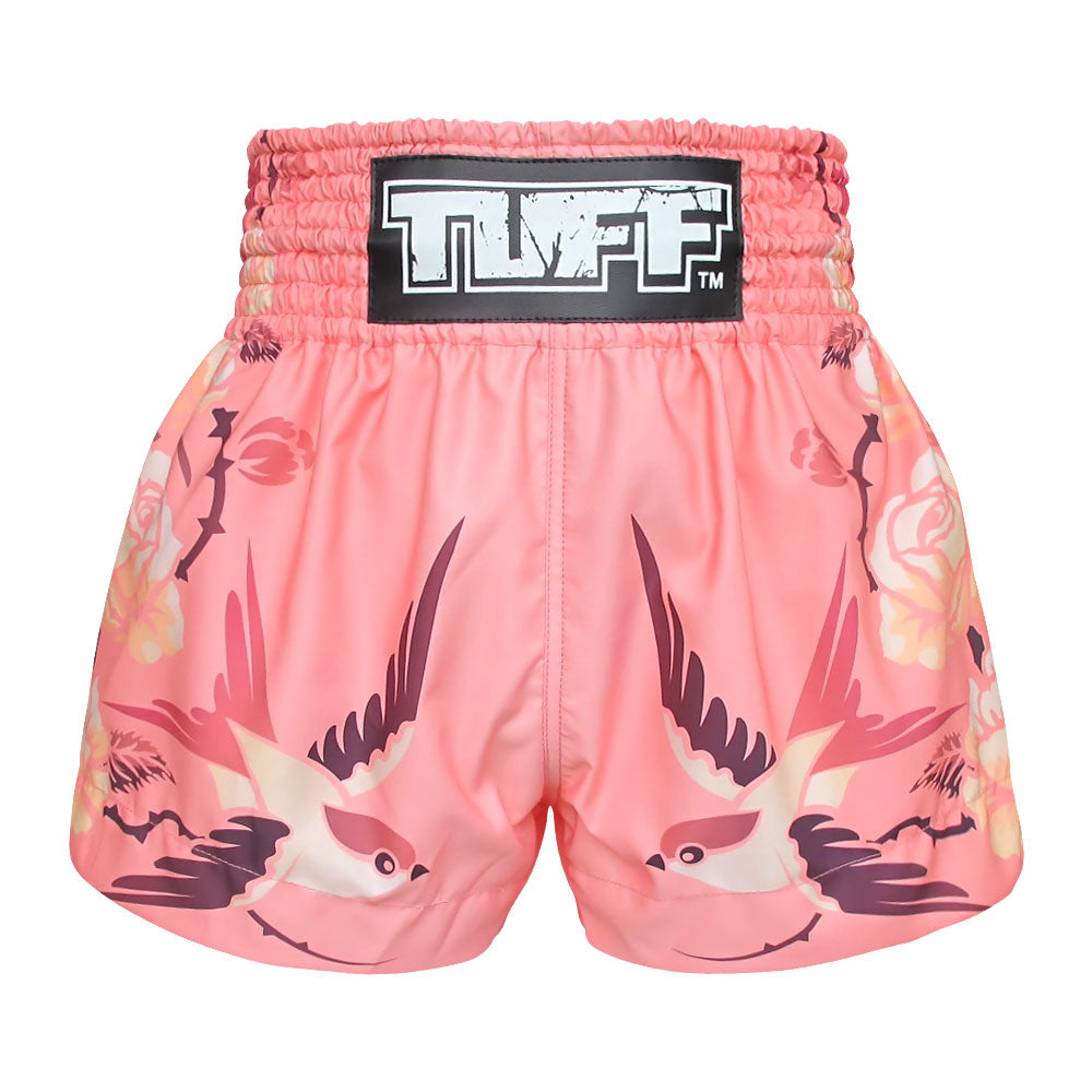 Pink Birds And Roses  - Muai Thai Short