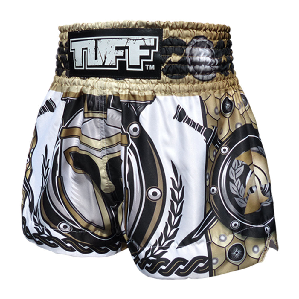 Golden Gladiator in White- Muay Thai Short