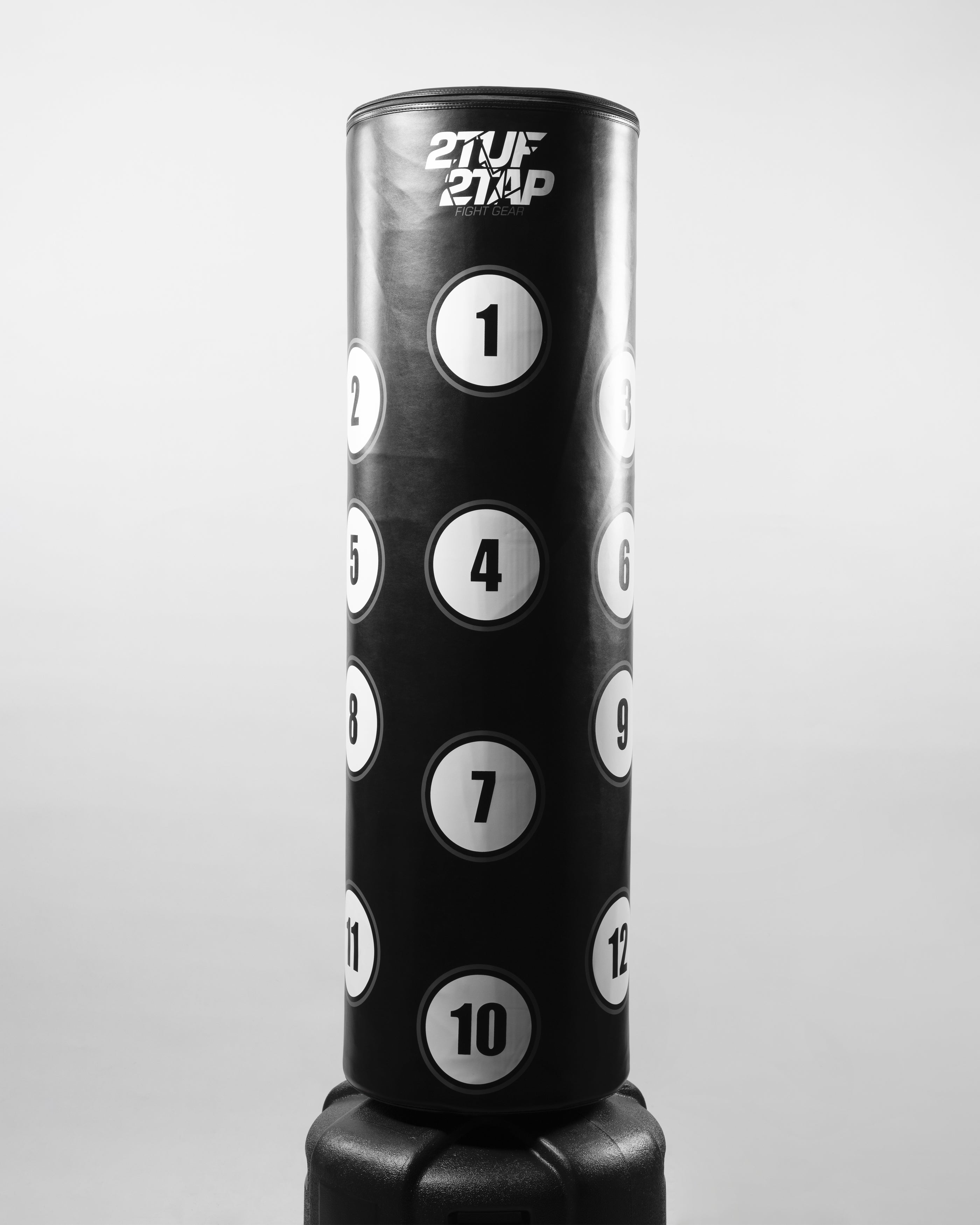 'Marker-01' Standing Punching Bag - Full Length - Black/White 2TUF2TAP