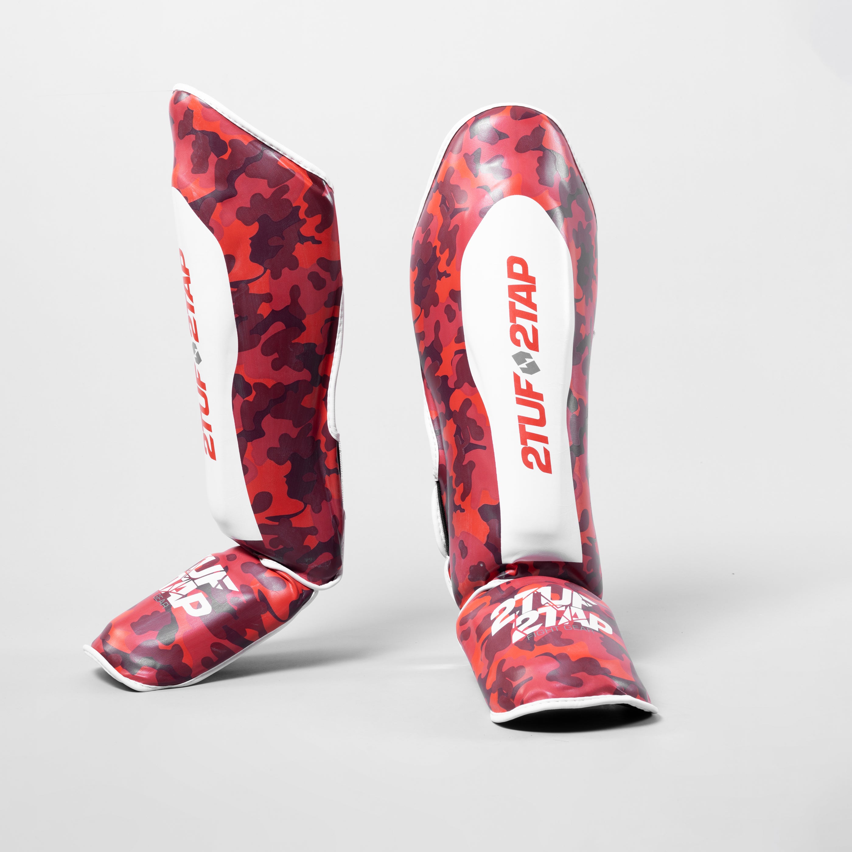 'Camo Elite' Shin Instep Guards - Red/White 2TUF2TAP